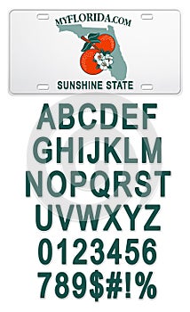 Florida License Plate with Text Customizable Lettering Blank