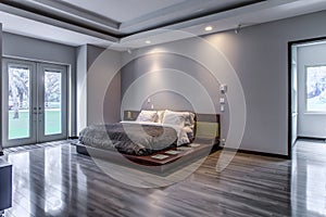Florida luxury home modern minimalistic bedroom photo
