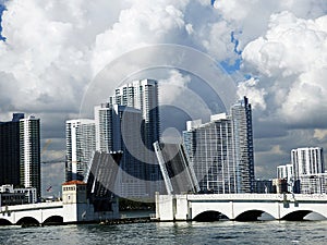 Florida, Maiami,. Panoramic view of the bay,