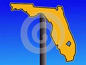 Florida map warning sign
