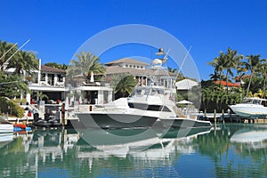 Florida, Miami: Waterfront Homes/Boats in Key Biscayne