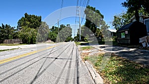 Florida neighborhood vintage historic homes clear sky