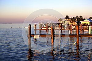 Florida ocean sunset at the dock