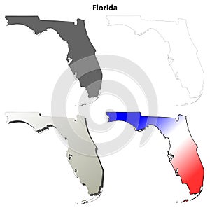 Florida outline map set