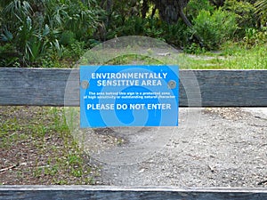 Florida Park Environmentally Sensitive Area Sign