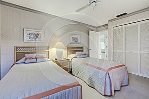 Florida private home guest bedroom with two twin beds