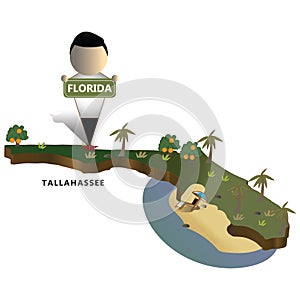 florida state map. Vector illustration decorative design