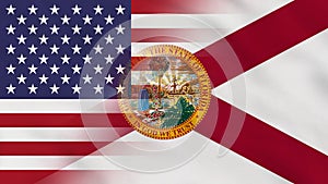 Florida State - USA - Crumpled Fabric Flag Intro.