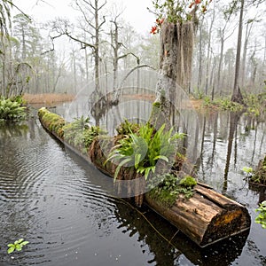Florida Swamp with bald cypress trees photo