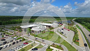 Florida turnpike service plaza aerial video