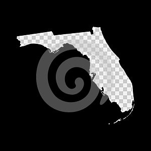 Florida US state stencil map. Laser cutting template on transparent background. Vector illustration