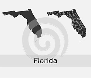 Florida counties vector map