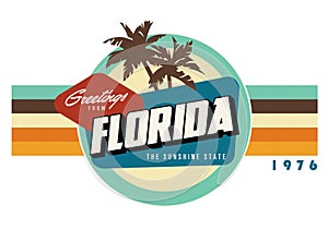 Florida Vintage Postcard style t-shirt design art