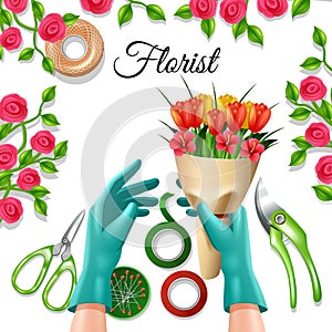 Florist Color Concept vector design illustration