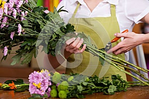 Florist at work.