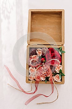Floristic wedding box decoration