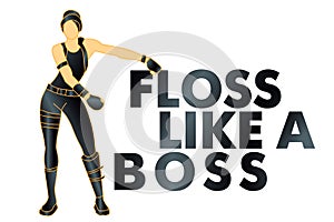 Floss like a boss, dance, t-shirt - Vectorn