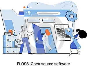 FLOSS open source software. Free product anyone can freely redistribute modify and completely remake photo