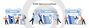 FLOSS open source software. Free product anyone can freely redistribute modify and completely remake photo