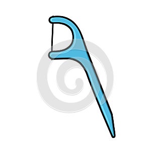 Floss pick illustration isolated on white background