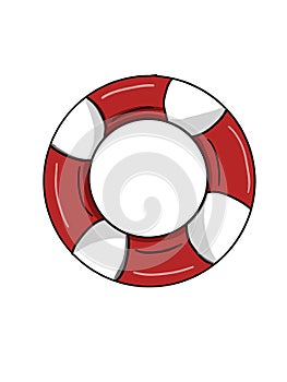 Flotation ring cartoon illustration drawing and whitillustration cartoon drawing and white background drawing and white background