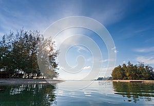 Floting in a paddling boat