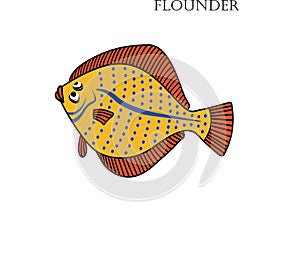 Flounder cartoon illustration.