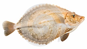 Flounder Fish Art On White Background - Ray Collins Style photo