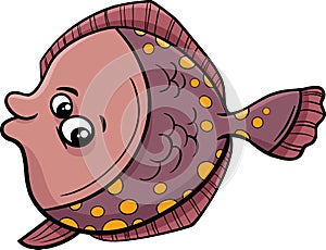 Flounder fish cartoon illustration