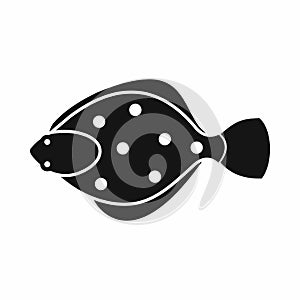 Flounder fish icon, simple style