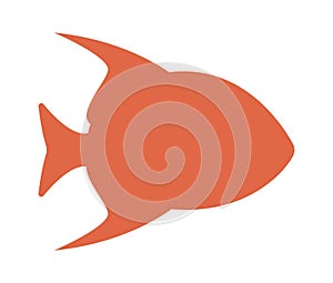 Flounder fish shape flat icon Marine animal silhouette