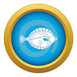 Flounder icon blue vector isolated