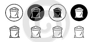 Flour bag icon vector set collection for web