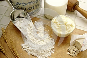 Flour and baking ingredients photo