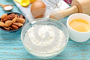 Flour with baking ingredients
