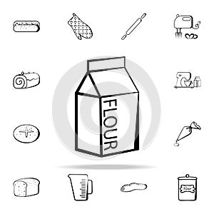 flour box icon. Bakery shop icons universal set for web and mobile