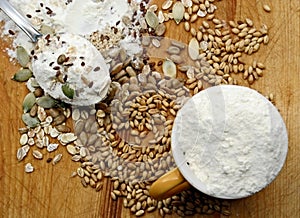 Flour, crops and seeds