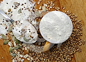 Flour, crops and seeds