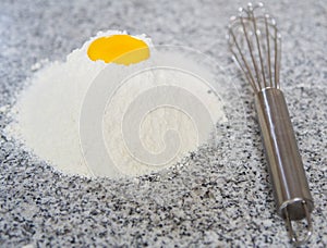 Flour, Egg Yolk And Egg Beater