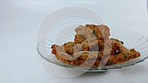 Flour fried tempe on a traditional Indonesian food