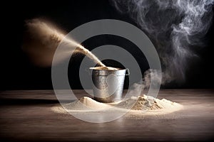 Flour in Motion A Delicate Dance of Fine Particles.AI Generated