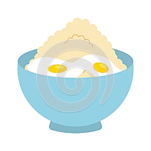 flour powder with eggs isolated icon design