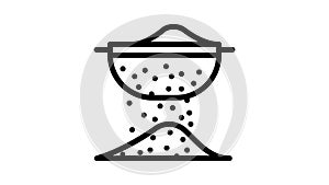 flour sift line icon animation