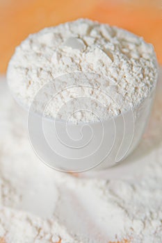 A flour is in tableware
