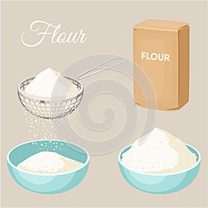 Flour vector set