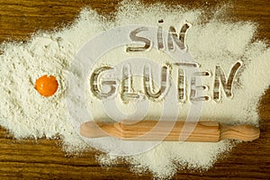 Flour with writted word SIN GLUTEN