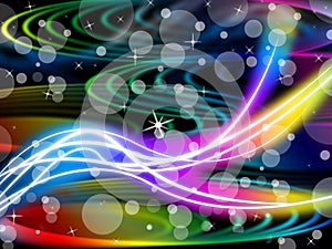 Flourescent Swirls Background Means Colorful Space And Bubbles photo