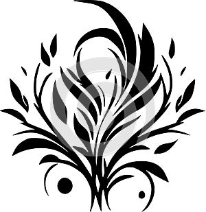 Flourish - minimalist and flat logo - vector illustration
