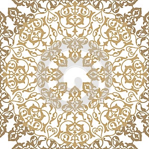 Flourish pattern. Floral seamless arabic mandala flower ornament