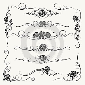 Flourish roses decorative ornaments